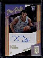 #4/10 GOLD!! 2020-21 Panini Donruss Elite Xavier Tillman Pen Pals RC Gold Auto