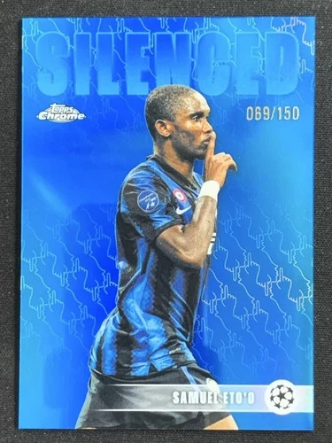 Samuel Eto'O 2025-26 Topps Chrome UCC Silenced Blue Refractor /150 #SHH-9