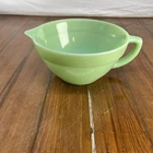 VTG Jadeite Batter Bowl Pour Spout & Handle Fire-King Anchor Hocking Milk Glass