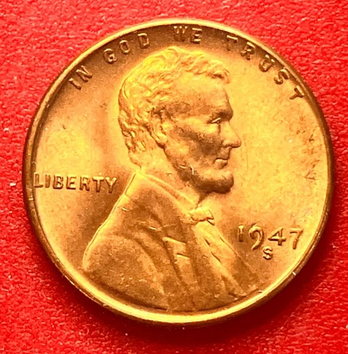 1947-S Lincoln Wheat Cent Penny GEM RD BU From an Original Bank Roll