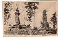 alte Karte  BERLIN  -  KÖPENICK , Müggelturm und Bismarckwarte ; 1920 gestempelt