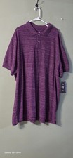 Harbor Bay Purple Mens big  tall polo, 5XLT 2 Button Cotton Poly Golf SHIRT 