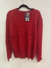 CHAPS Women Long Sleeve Crew Neck Knit Pullover Sweater Size Large Red