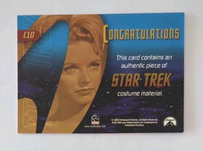Rittenhouse Star Trek 40th Anniversary From The Archives Costume Card C10 Mer 3 - Image 2 of 2