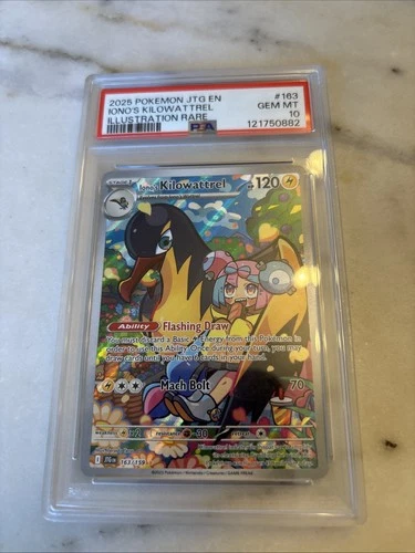 Iono's Kilowattrel 163/159 Pokemon Journey Together Illustration Rare PSA 10