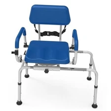 FSA/HSA Eligible Sliding Shower Chair Tub Transfer Bench for Standard-Blue