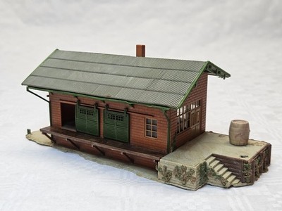 FALLER B-154/B H0 GÜTERSCHUPPEN fertig gebaut SAMMLER VINTAGE MODELLBAHN MÄNGEL 
