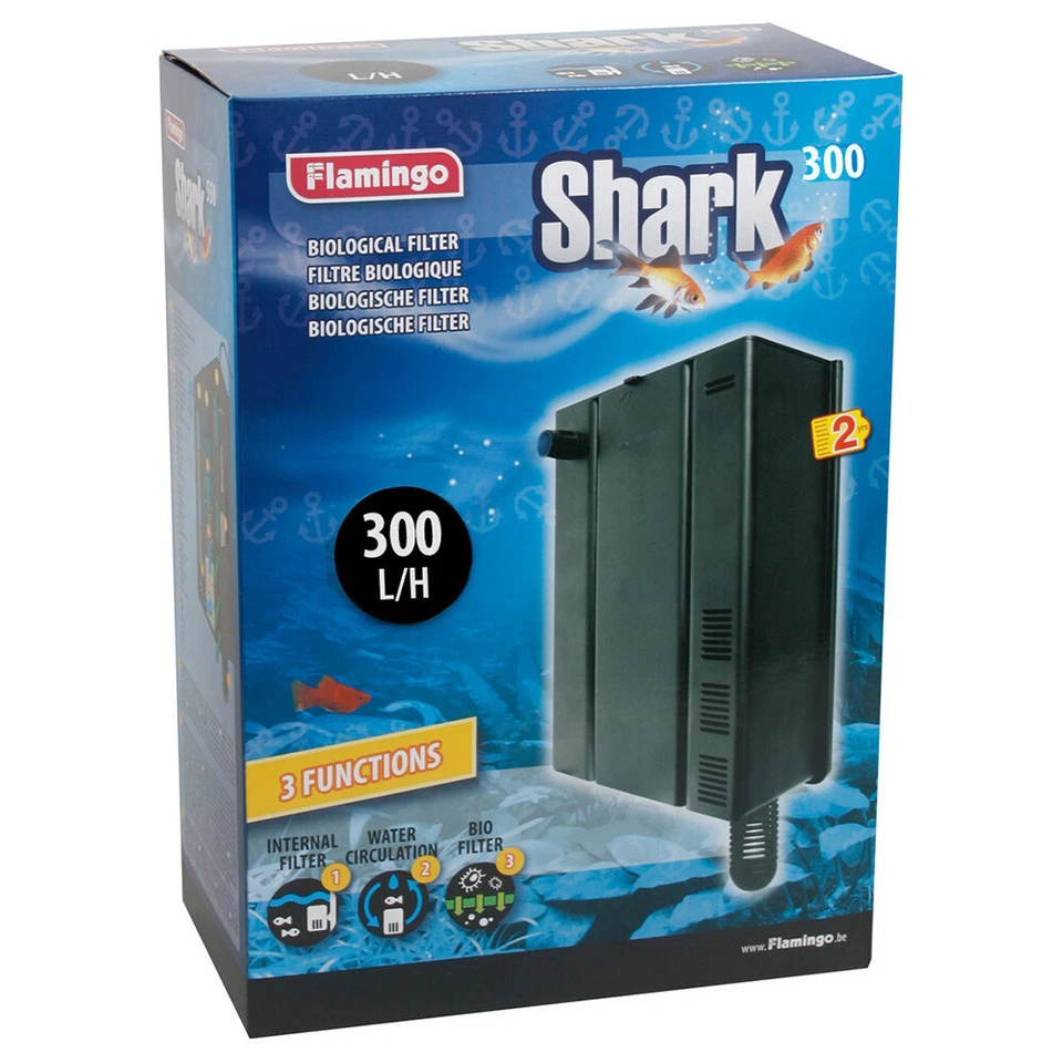 Filtro Biológico Flamingo Shark 300 Para Agua Dulce Y Salada, 19x10,5x26 cm - Imagen 1 de 1