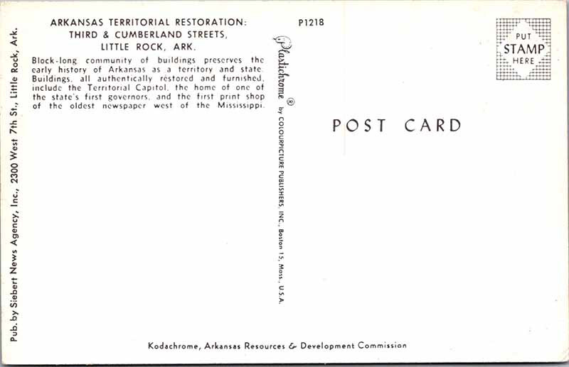 Postcard HOUSE SCENE Little Rock Arkansas AR 10/19 AO8916 eBay