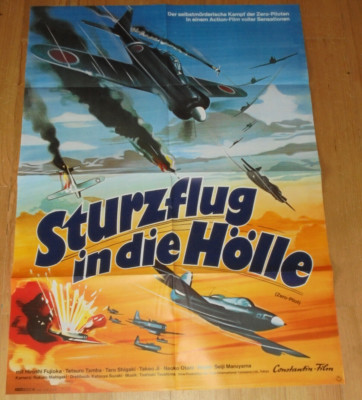 STURZFLUG IN DIE HOLLE - Kinoplakat A1 ´76 - HIROSHI FUJIOKA Toho ZERO PILOT