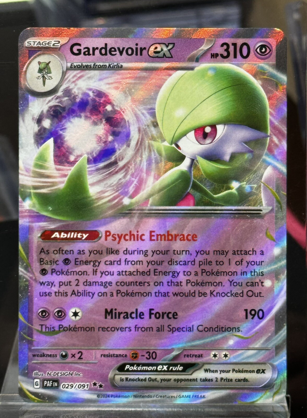 Pokemon Gardevoir ex Double Rare Paldean Fates 029/091 NM