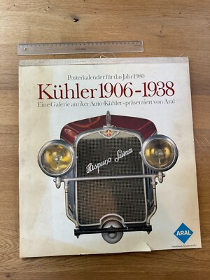ARAL Posterkalender Jahrgang 1980 Kühler 1906 - 1938 Maße 42 x 46 cm