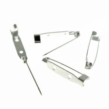 Silver Tone Brooch Pins - 32mm x 6mm - 20 Pieces - FD225