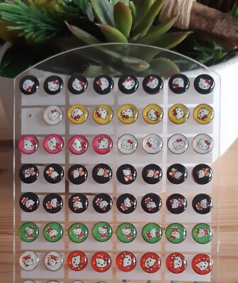 1 Paire de Boucles d'oreilles hello kitty couleur au choix neuf