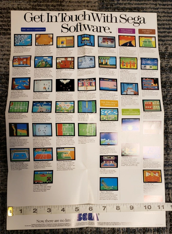 Sega Master System Promotional Marketing Poster Original Authentic 11x16 - Image 3 of 4