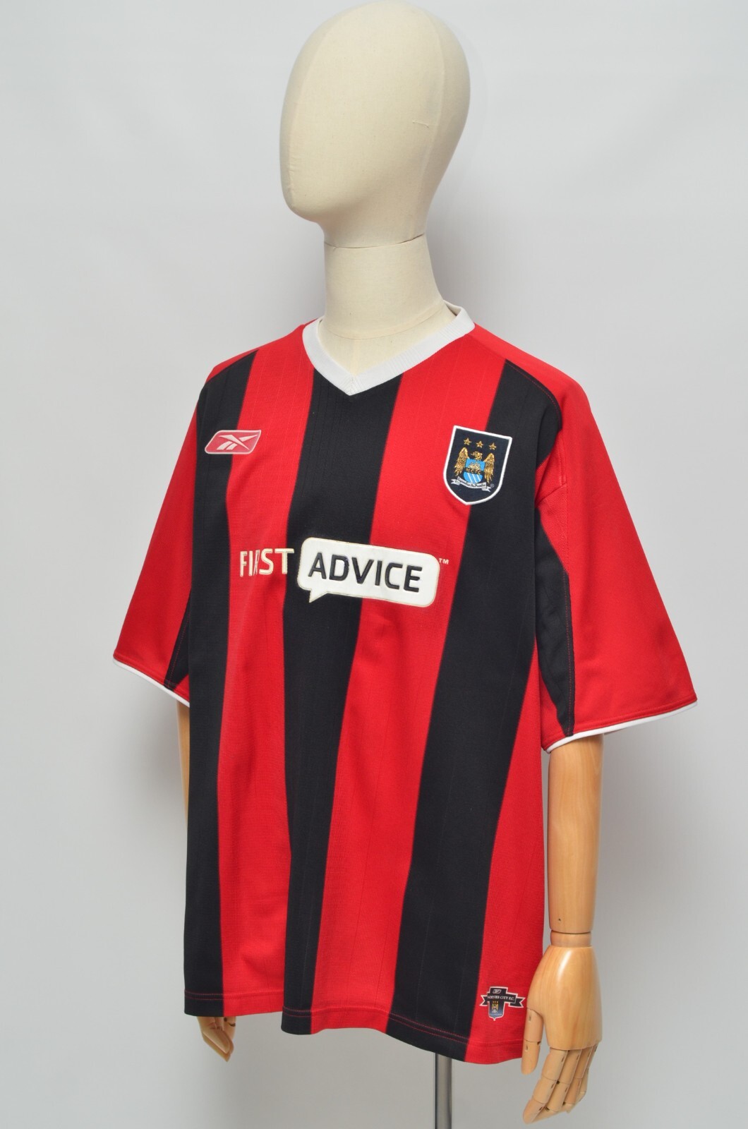 Camiseta deportiva Manchester City Reebok vintage años 90 para hombre roja y negra talla XL