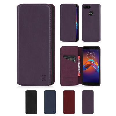 32nd Classic Real Leather Book Wallet Case Cover For Motorola Moto E6  Play UK