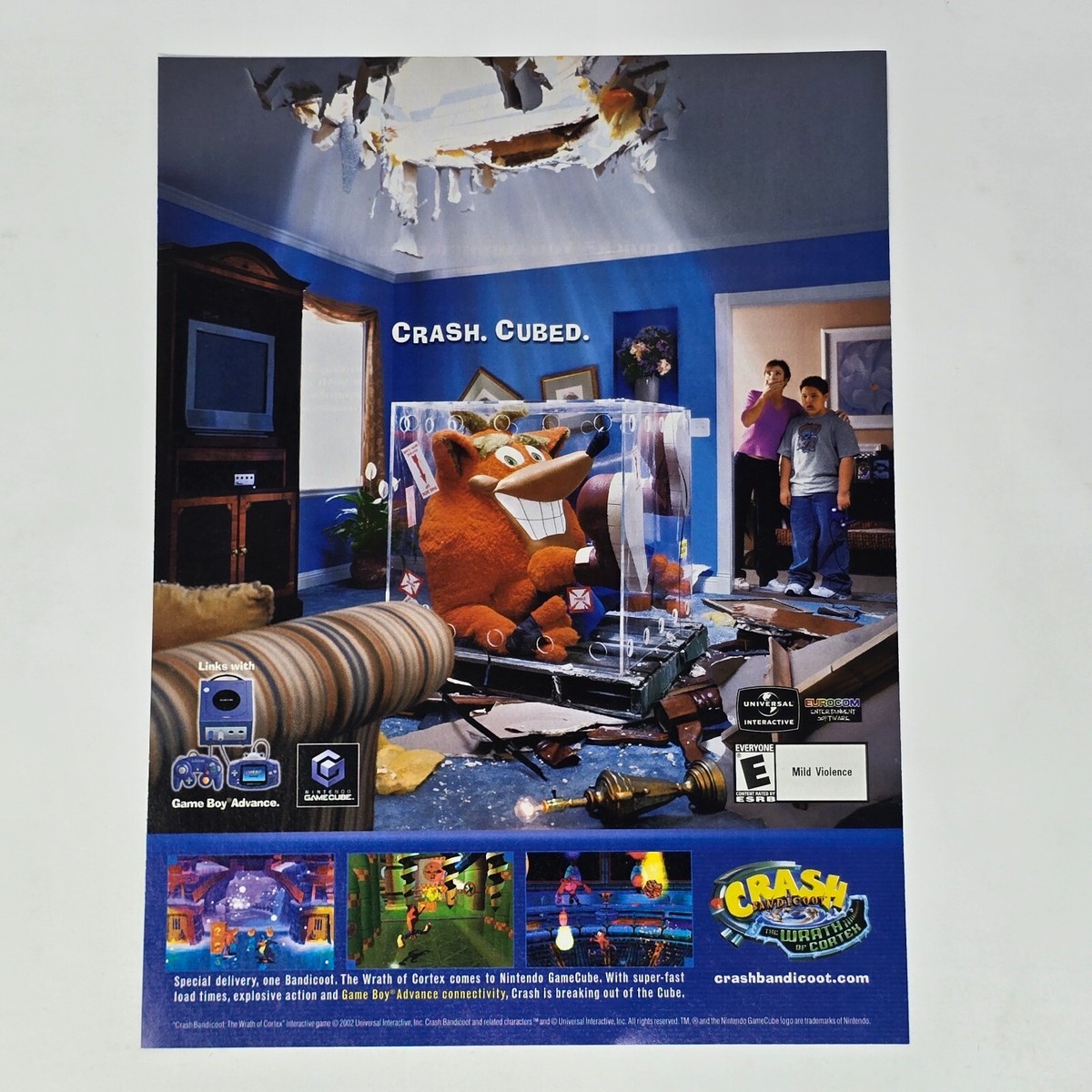 Crash Bandicoot The Wrath of Cortex PS2 Xbox Cubed Print Ad/Poster