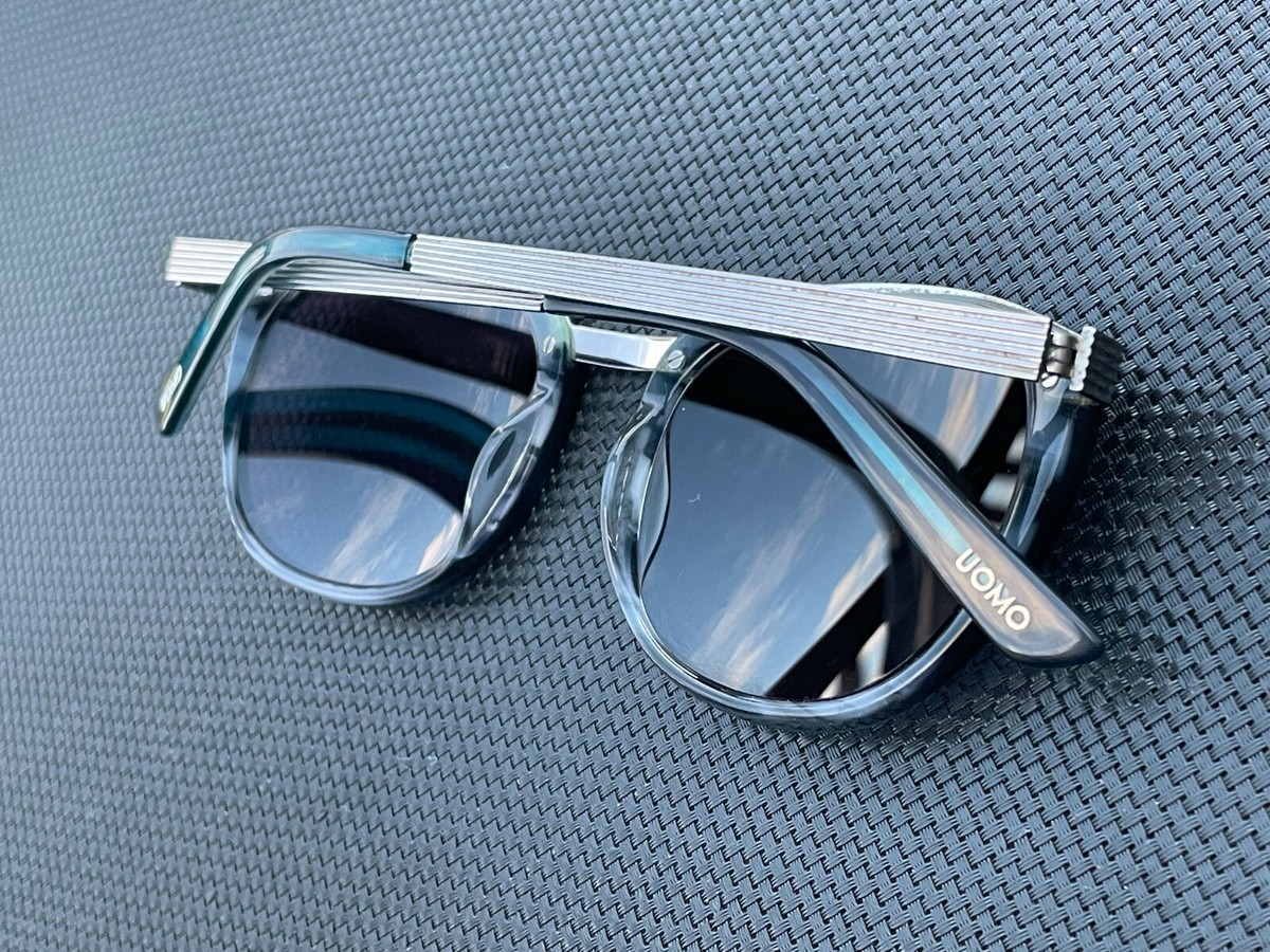 Uomo Women Sunglasses Blue/Silver Tone Metal/Acetate Frame 
