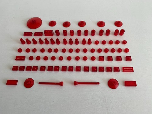 LEGO CLASSIC SPACE VINTAGE LOTTO DI PEZZI ROSSI TRASLUCIDI SPAZIO ECC.