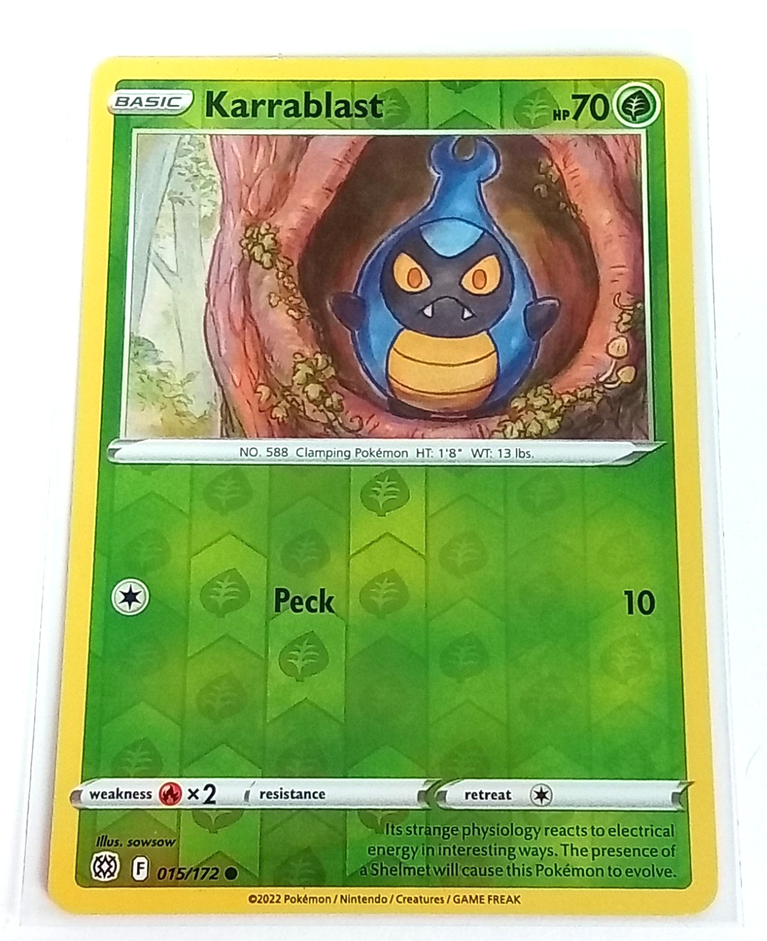 Karrablast 15/172 Brilliant Stars Reverse Holo Pokémon Card 2022
