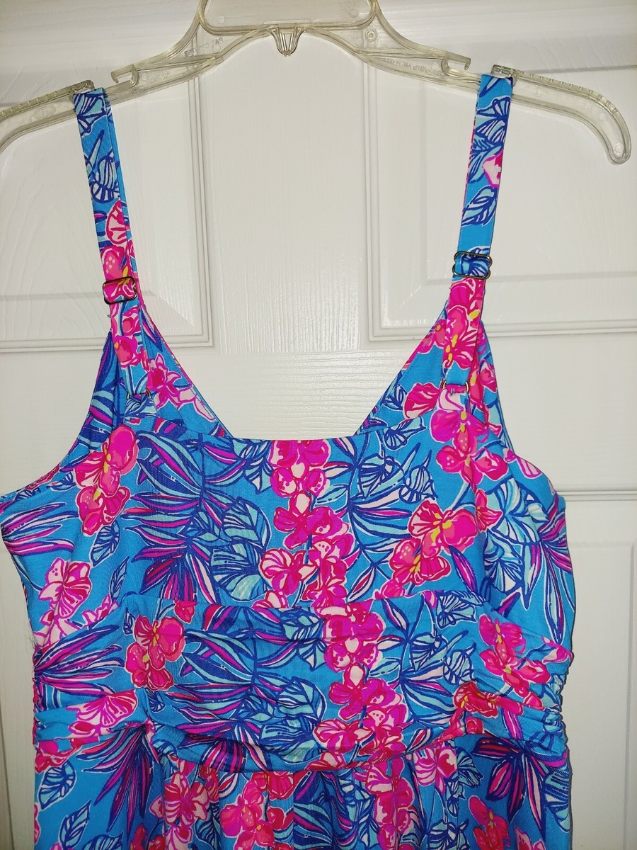 Lilly Pulitzer Blake Maxi Dress Cumulus Blue Orchid Oasis Size 12 Hawaiian  NWT | eBay