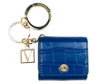 VICTORIAS SECRET WIRELESS EARBUD AIRPOD HEADPHONE KEYCHAIN CASE BLUE CROC NWT