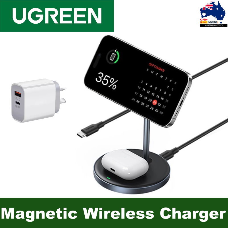 UGREEN 2-in-1 Magnetic Wireless Charging Station for iPhone 16/15