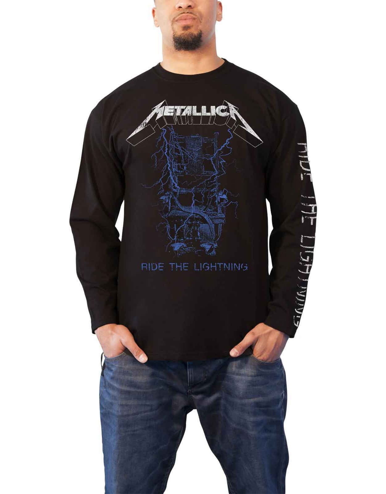 Metallica T Shirt Fade To Black Band Logo new Official Mens Black Long Sleeve