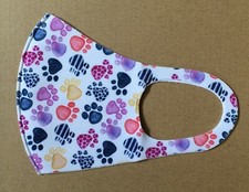 Dog Cat Reusable Face Mask-Lightweight Washable Stretch Fabric-Paw Print