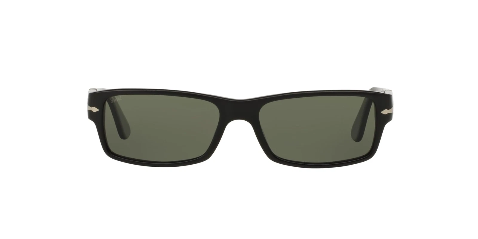Persol PO2747S Rectangular Sunglasses Black/Green Polarized 57 Millimeters