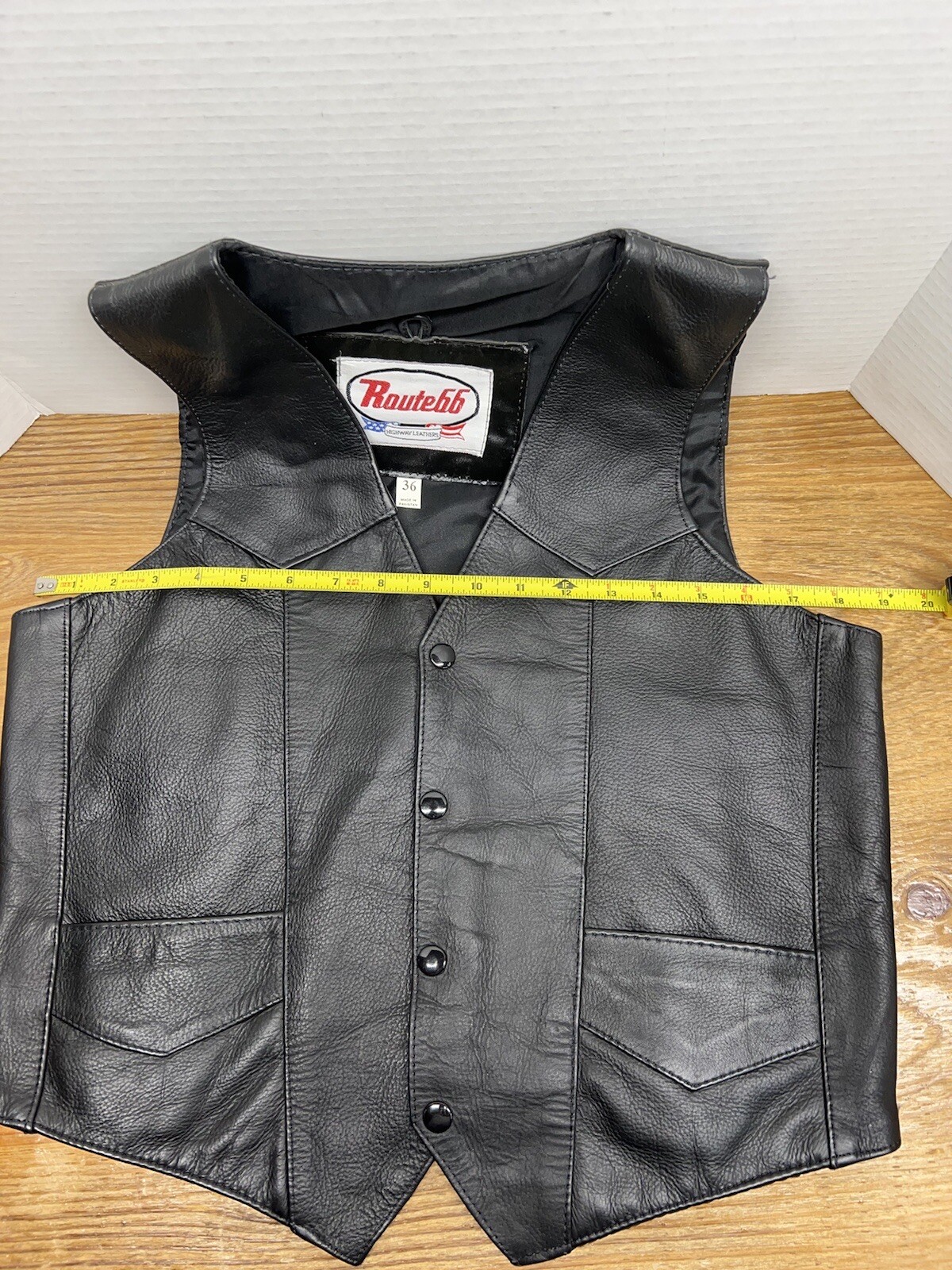 Vintage Route 66 Highway Leather’s Vest Size 36 Very … Gem