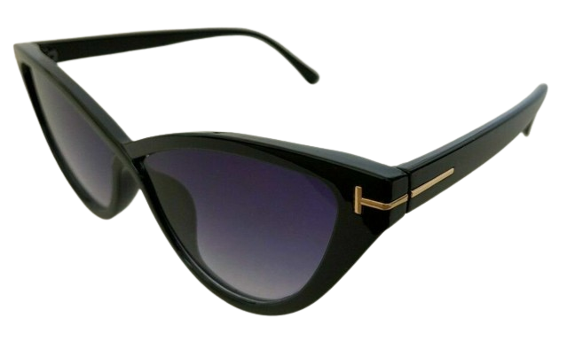 Charlie Cat Eye Sunglasses with Metal 'T' Temple Decoration, new-image