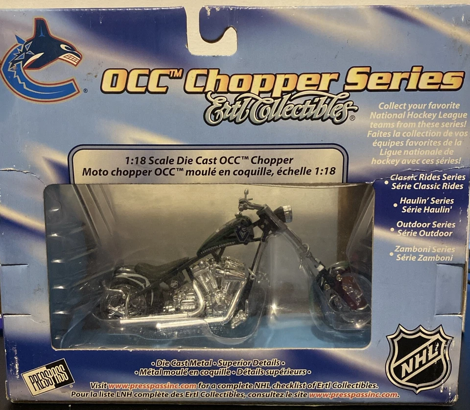 OCC Chopper Series Ertl Collectibles NHL Vancouver Canucks 1:18 Motorcycle - Image 4 of 4