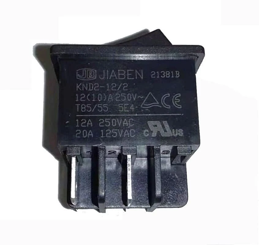 BAYDE KND2-12/2 Rocker Self-Reset Switch 4-Pin 250V12A 125V20A Black