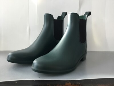 J Crew Mercantile Woman's Chelsea Green Rubber Ankle Boots