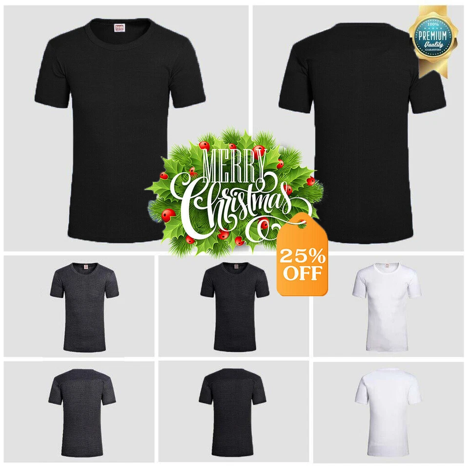 PINKFAIRY Short Sleeve Mens Thermal 2 Pack T-Shirt Vest Top Half Sleeves Shirt S/XXL Shirt