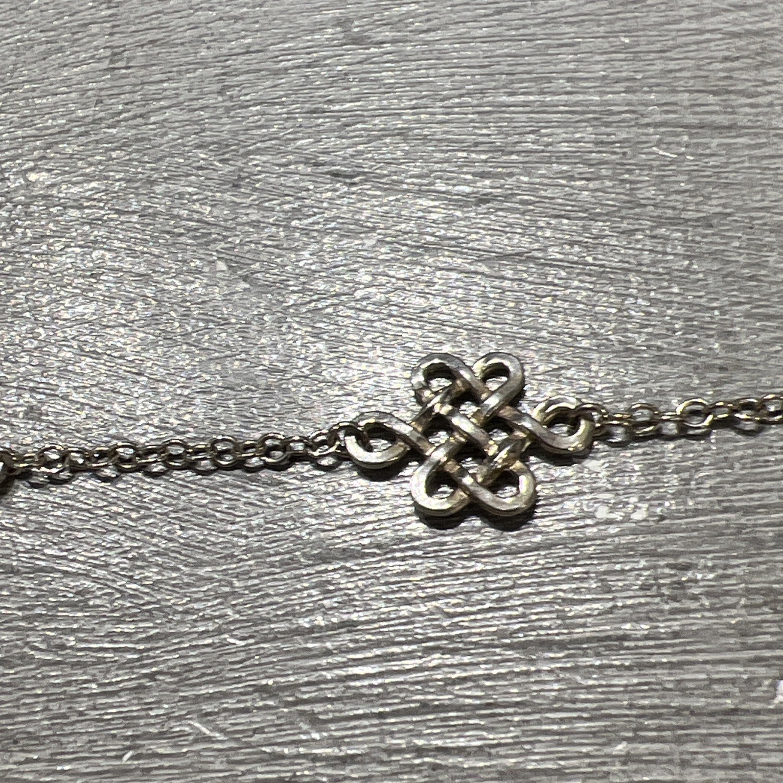 925 Sterling Silver Celtic Knot Pattern Chain Bra… - image 3