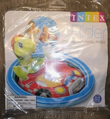 Intex See-Me-Sit Inflatable Pool Rider Swimming Float Ring Turtle 3-4 years