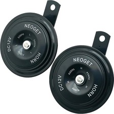 Disc Horn 12V Electric Loud High Low 2 Tone Horn Replacement Kit 90mm Black