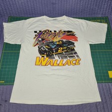 Vintage XL NASCAR Shirt Rusty Wallace Rules Single Stitch Racing Miller Genuine