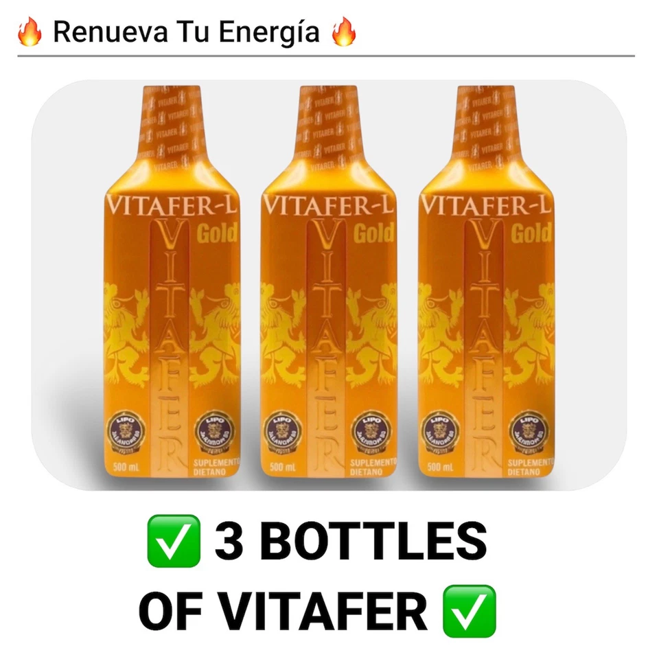 ✅ X3 Botellas VITAFER L GOLD Multivitamínico 500ml 🔥ORIGINA🔥 Foto 2 de 3
