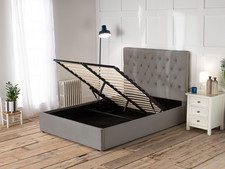 Snuggle Elizabeth Ottoman Storage Bed | Buttoned Headboard | 3 Fabric Colours