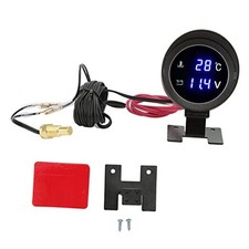 Electrical Water Temperature Gauge, Motorcycle Thermometer LED Voltmeter with