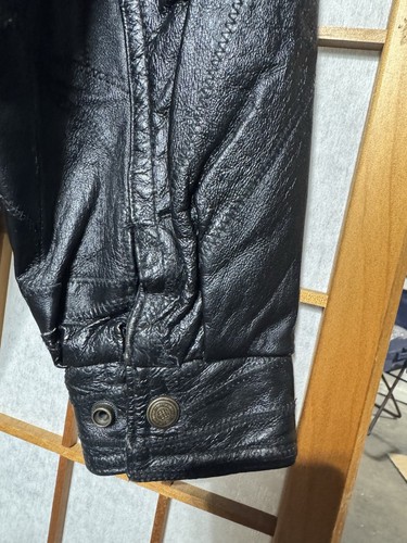 Giacca Donna In Pelle Buffalo Nera - Giovanni Navarre Cuoia Rosse Rosa, Taglia L, Fatta A Mano