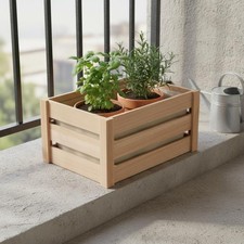 Holz-Aufbewahrungsbox dekorativ Regalkiste aus Holz stabil f&uuml;r Balkon
