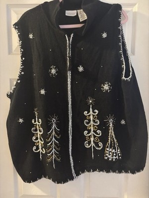 Vintage White Stag Women s Plus Size Festive Christmas Sweater Vest Sz 22W/24W