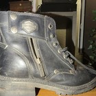Harley Davidson Biker Boots Women’s Size 9.5 Black Leather Lace Up & Side Zipper