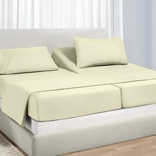 Adjustable Split King Sheet Set for Sleep Number Beds, Premium 100 Long Stap...