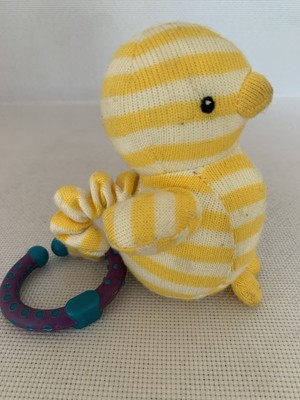 Jellycat Kätzchen Küken gelb & weiß Zugschnur wackelig Stofftier 5 Zoll Beißring 